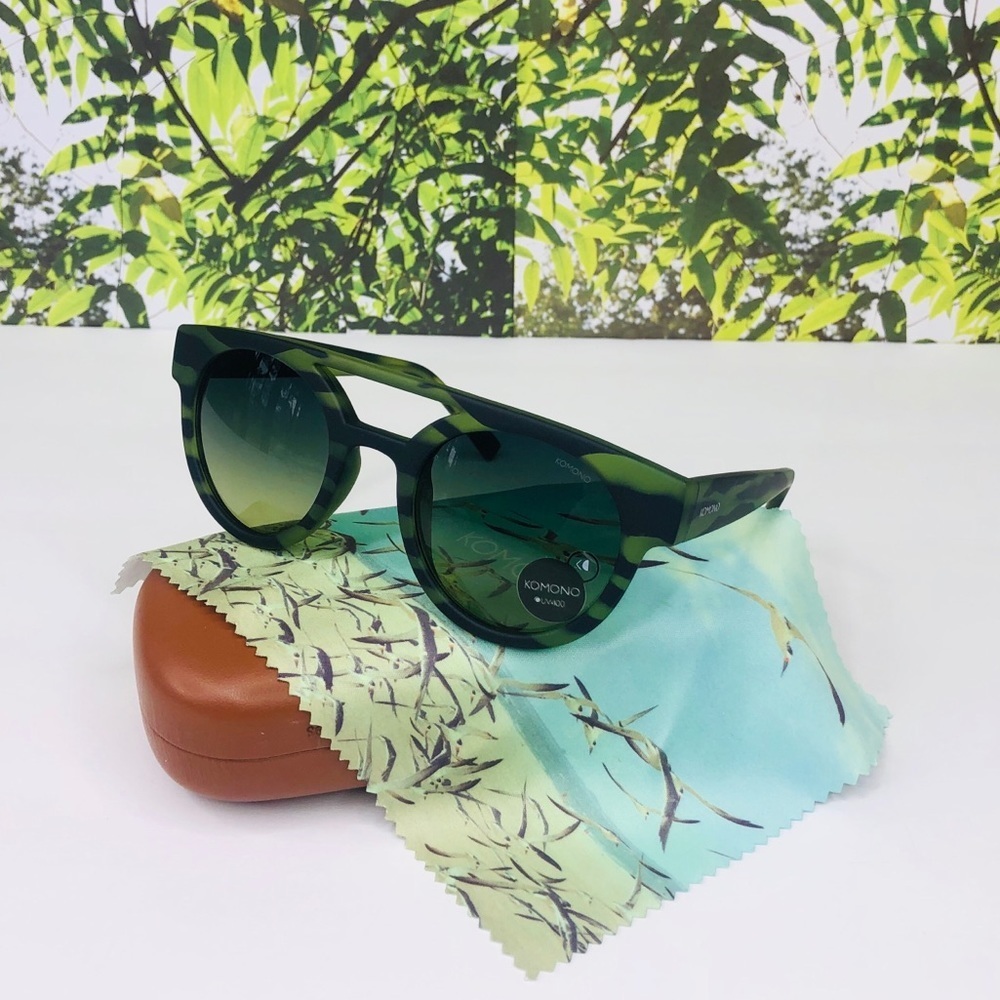 Anthropologie Green Camouflage Round Sunglasses - Picture 5 of 11